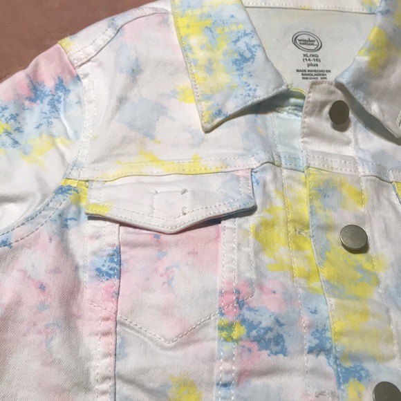 Wonder Nation NWT/White Tye Dyed Denim Jacket - Picture 4 of 13